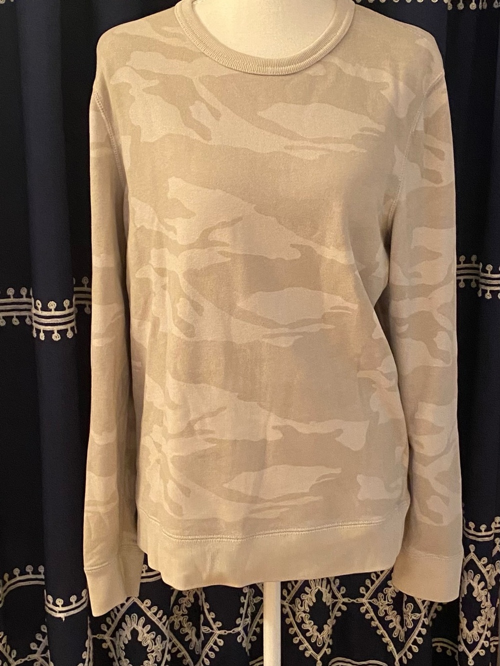 Abercrombie & Fitch Light Beige Camo Crew Sweatshirt